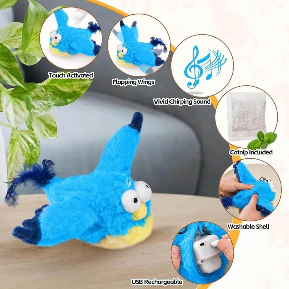 Interactive Cat Toy Rechargeable Chirping Flapping Bird - My Store
