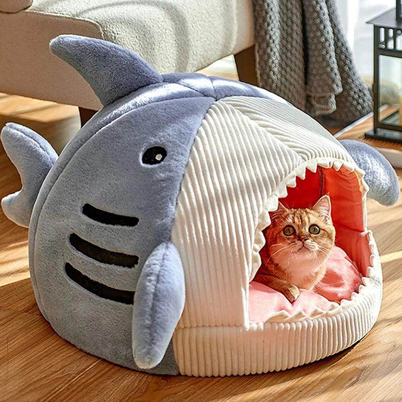 Cartoon Shark Warm Cat Bed - My Store