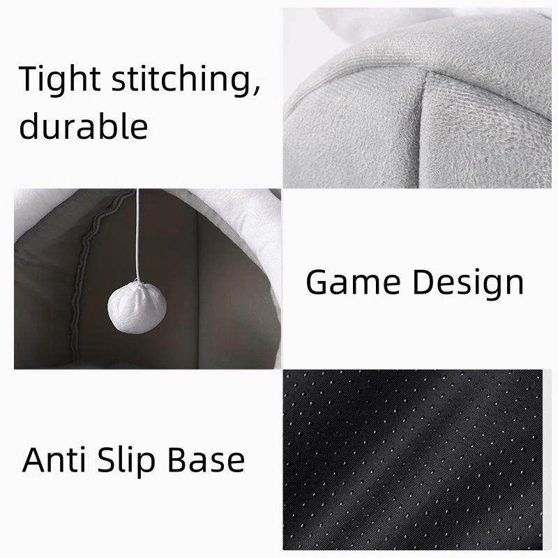 Semi-Closed Cat Cave Bed – Cozy & Comfortable Nest for Cats - My Store