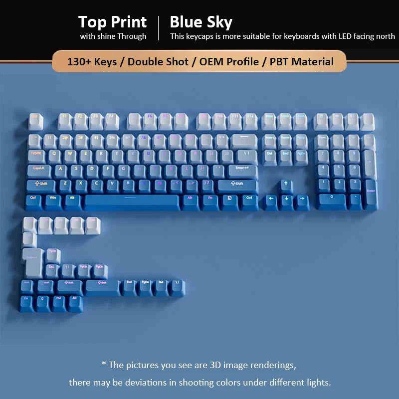 135 Keys Gradient Green Shine Through Keycaps - My Store