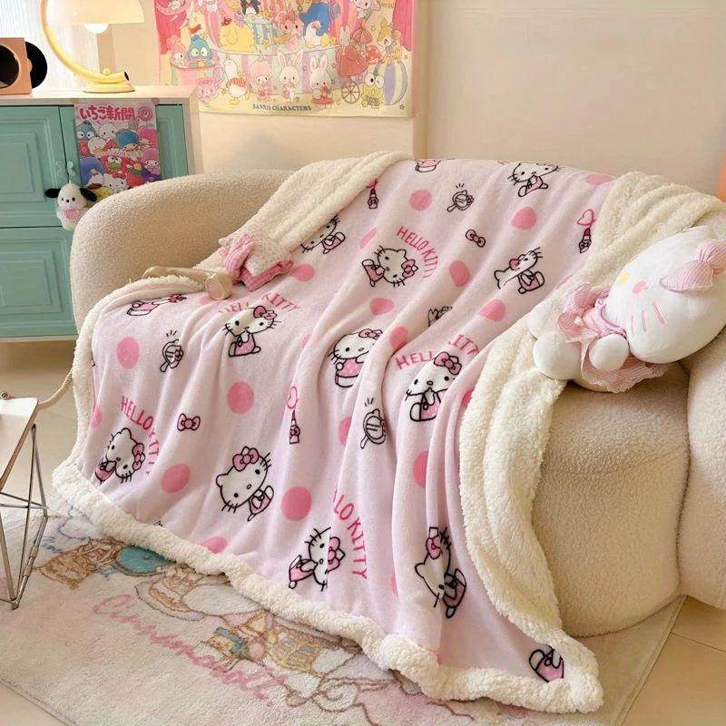 Hello Kitty Plush Double-Layered Throw Blanket - My Store