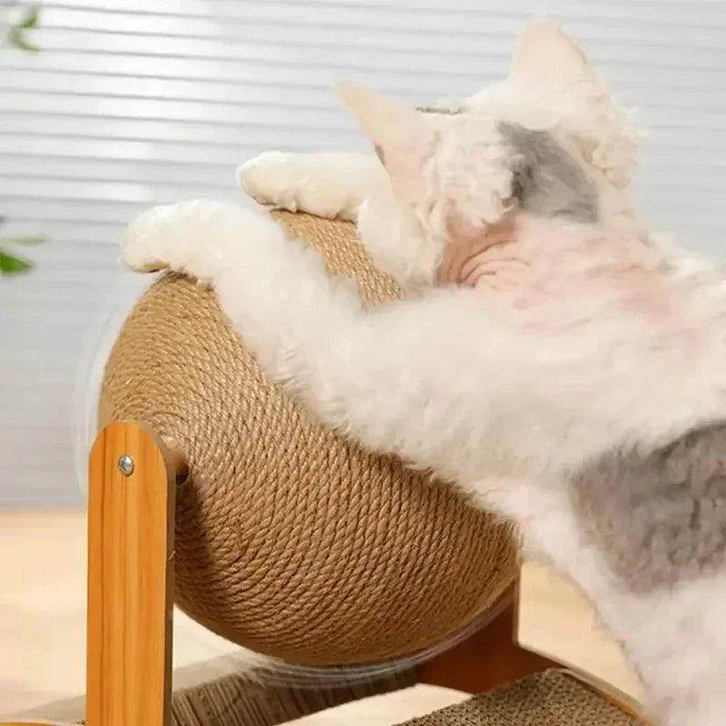 2-in-1 Cat Scratching Ball Wooden Sisal Toy - My Store