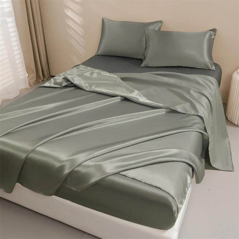 Satin Bed Sheets Set - Queen Size, 4-Piece Silky Bedding - My Store