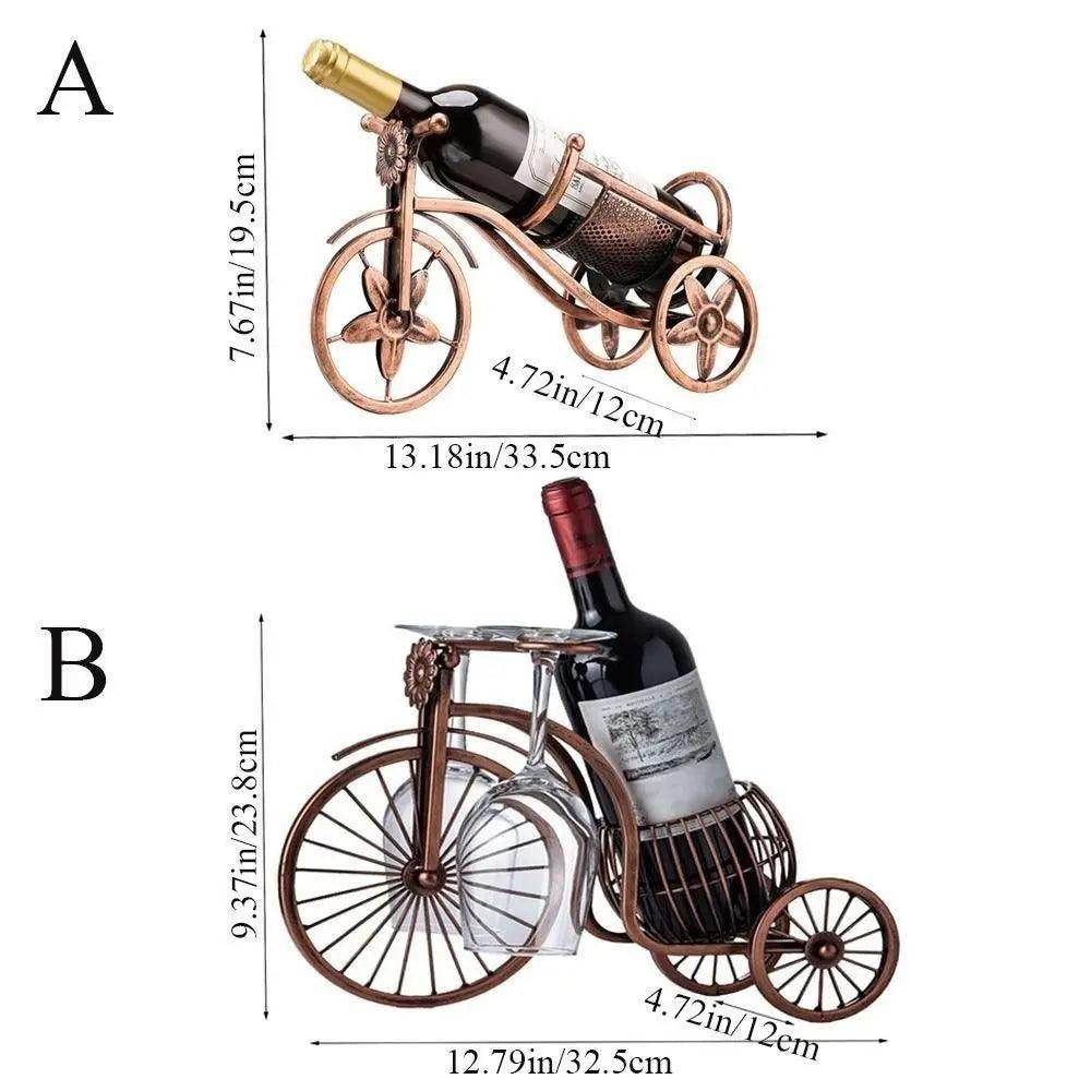Retro Carriage Wine Rack with Glass Holder - My Store