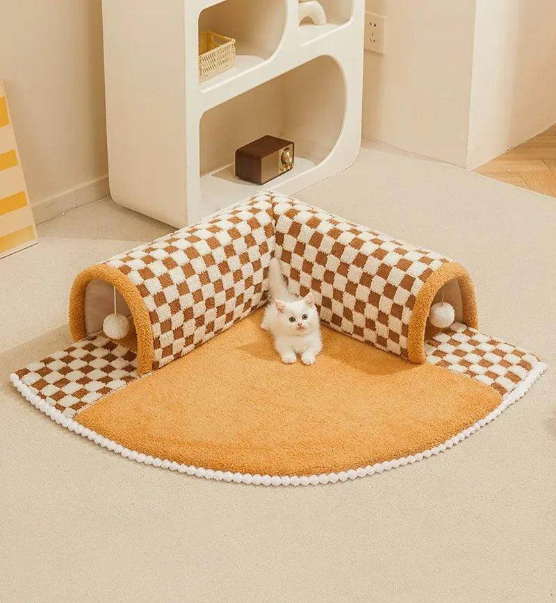 Cat Tunnel Bed with Play Ball - 2-in-1 Cat Bed and Tunnel for Small Pets - My Store