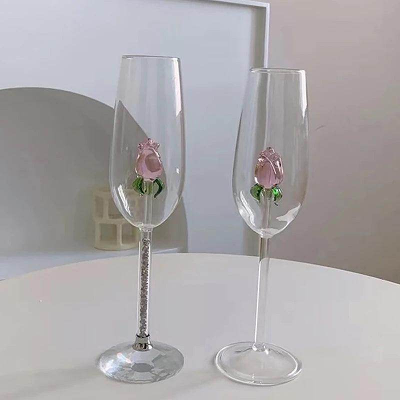 Creative 3D Rose Wine Glass - My Store