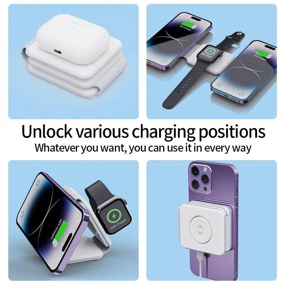 3 in 1 Wireless Charging Station for iPhone, Apple Watch, and AirPods - My Store
