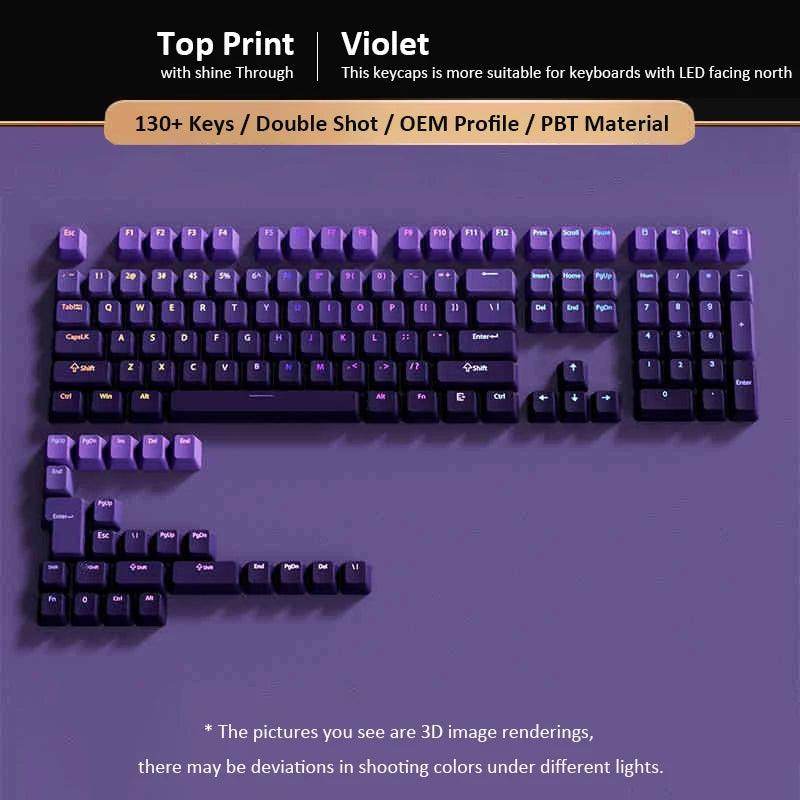 135 Keys Gradient Green Shine Through Keycaps - My Store