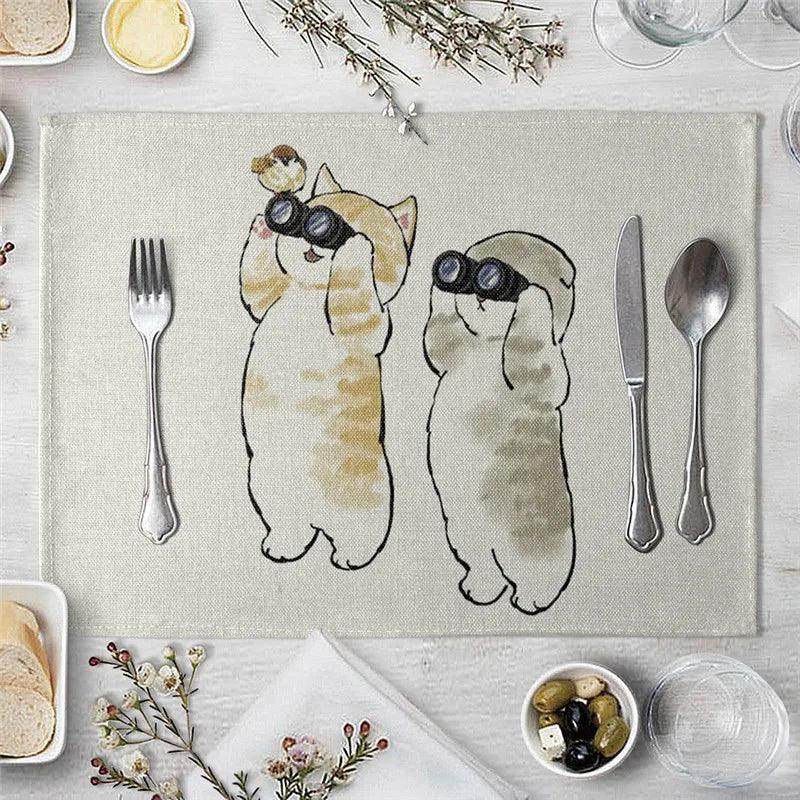 Cat Cartoon Animal Placemat - My Store