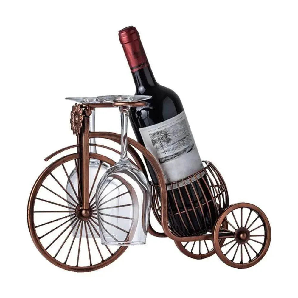 Retro Carriage Wine Rack with Glass Holder - My Store