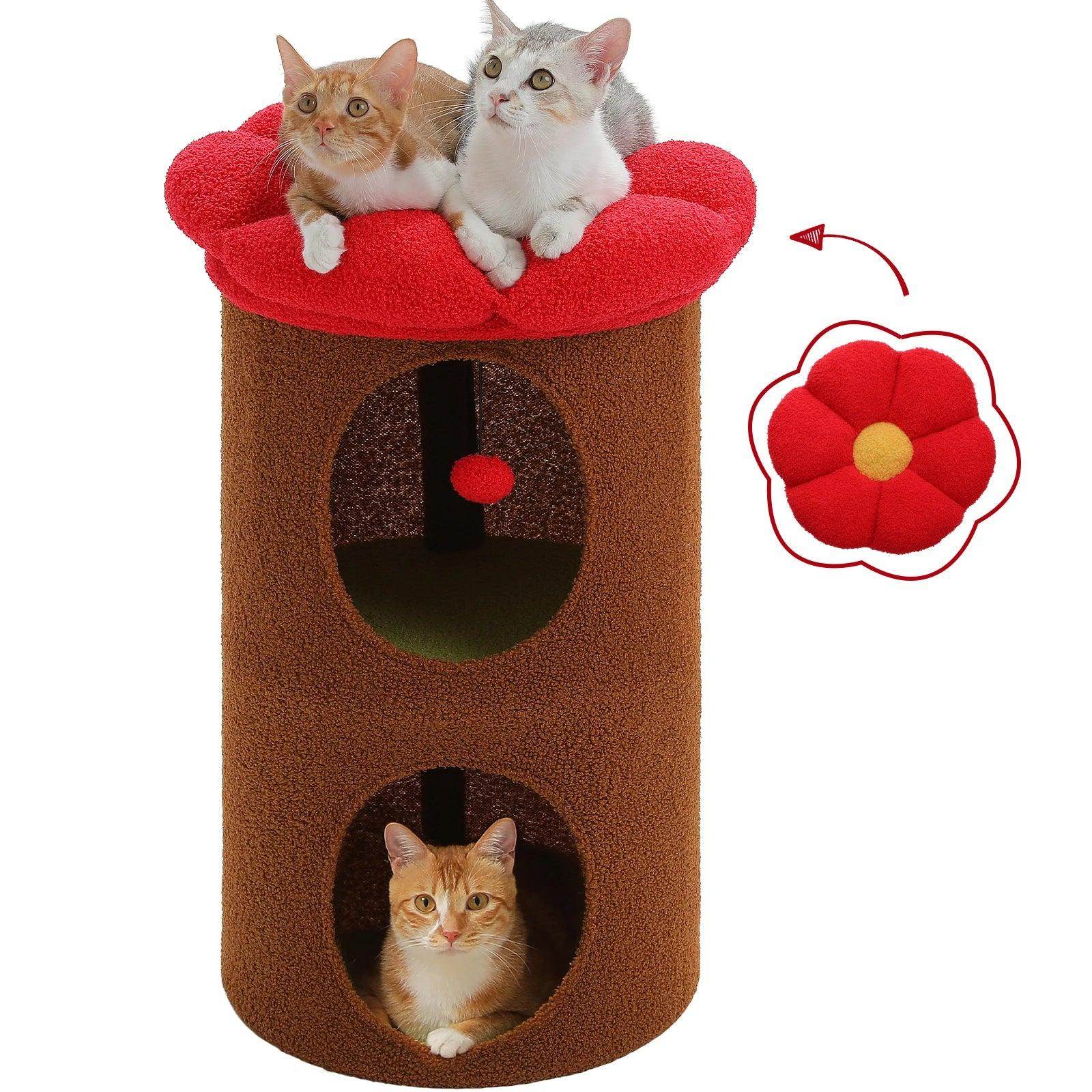 Flower Cat Bed House Indoor Double-Deck Cat Condo - My Store