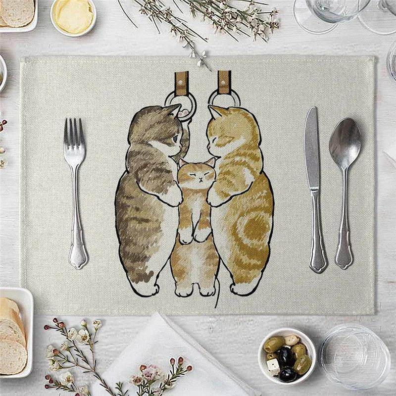 Cat Cartoon Animal Placemat - My Store