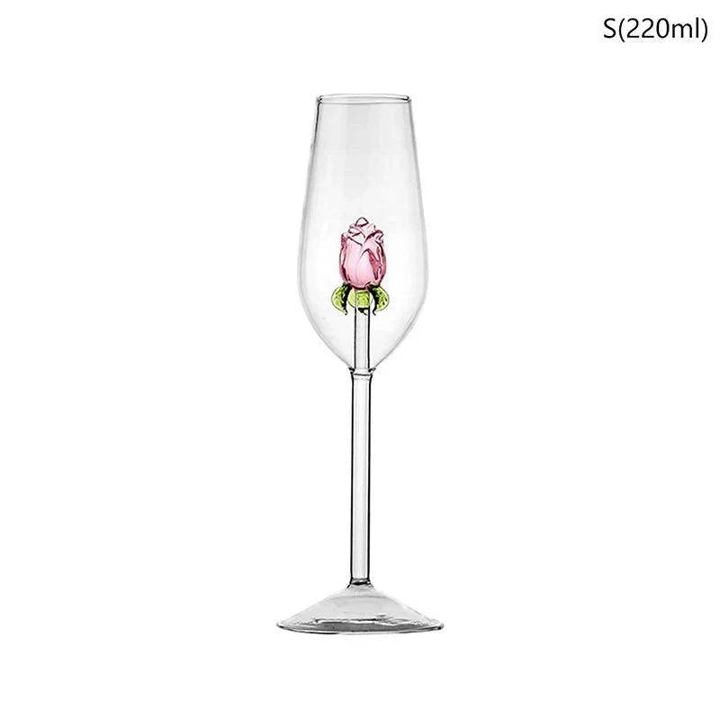 Creative 3D Rose Wine Glass - My Store