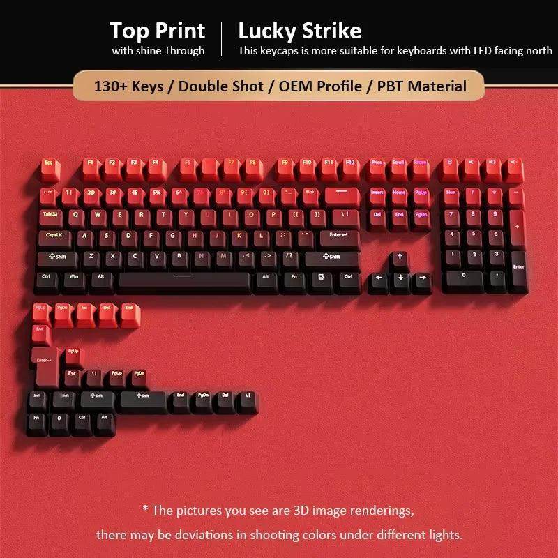 135 Keys Gradient Green Shine Through Keycaps - My Store