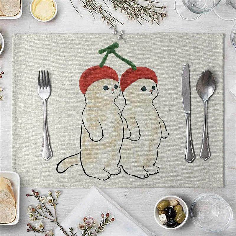 Cat Cartoon Animal Placemat - My Store