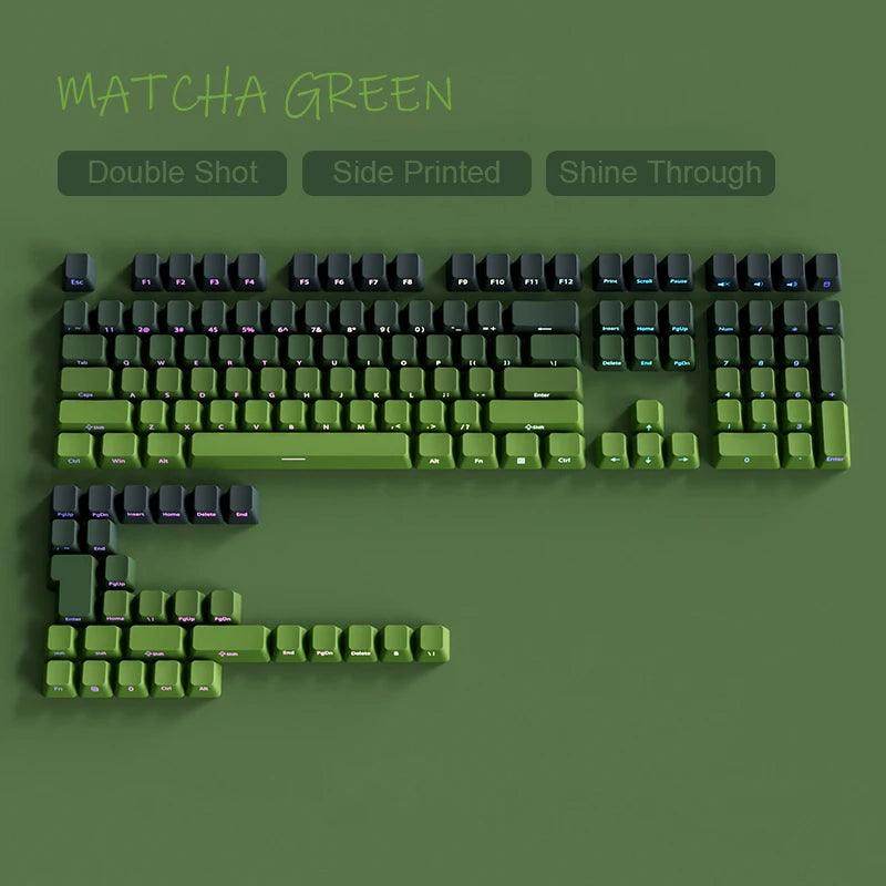 135 Keys Gradient Green Shine Through Keycaps - My Store