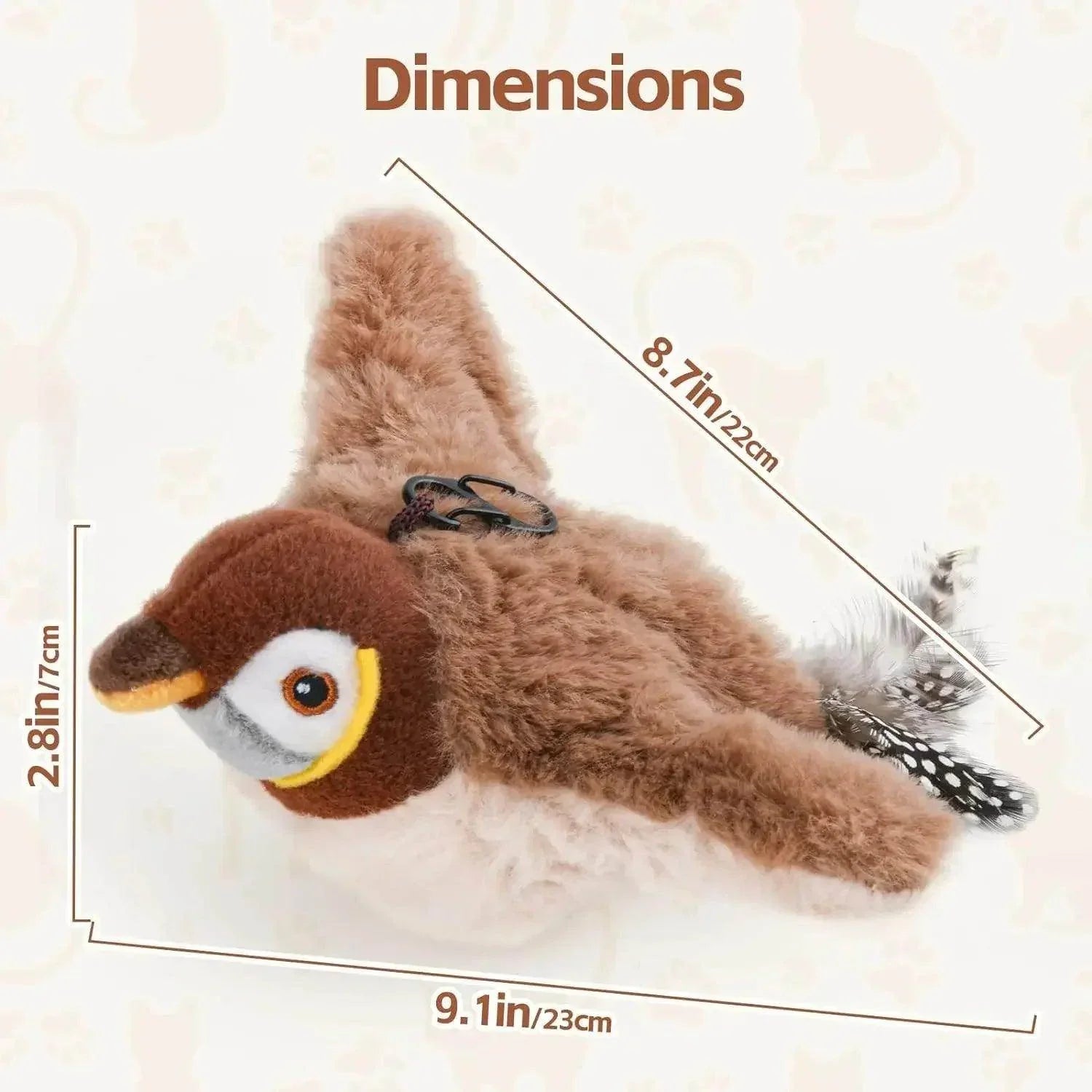 Interactive Cat Toy Rechargeable Chirping Flapping Bird - My Store