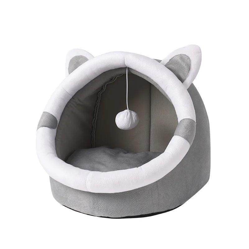 Semi-Closed Cat Cave Bed – Cozy & Comfortable Nest for Cats - My Store
