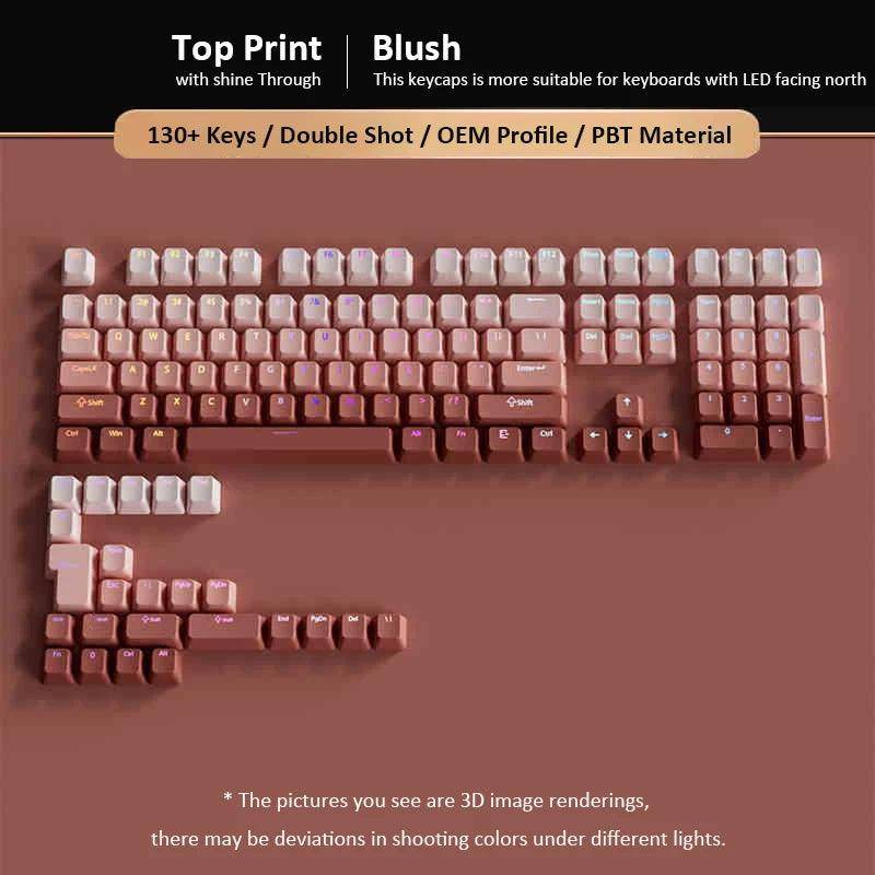 135 Keys Gradient Green Shine Through Keycaps - My Store