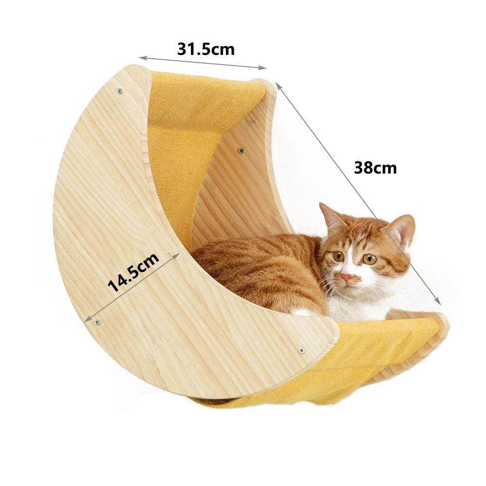 Wall-Mounted Cat Tree with Hammock & Scratching Post - My Store
