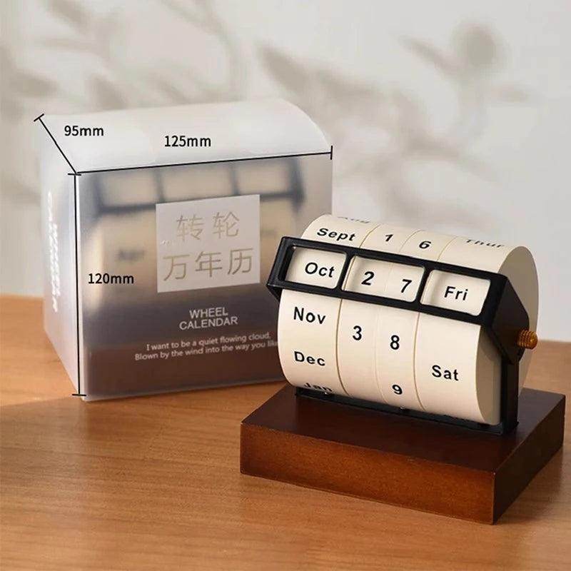 2025 Wooden Rotary Perpetual Desk Calendar - My Store