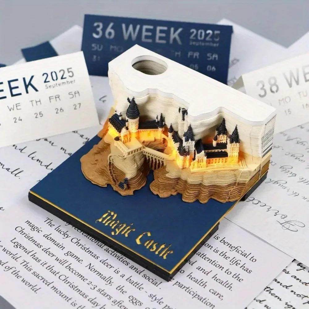 Mystical 3D Desk Calendar Pop-Up Castle - My Store