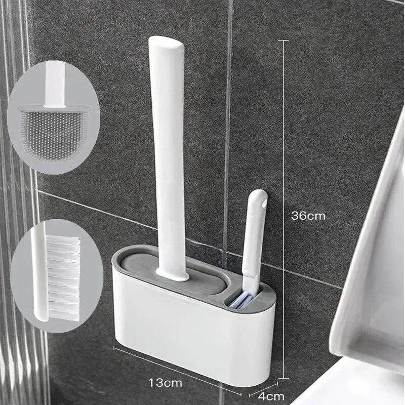 Wall Hanging Silicone Toilet Brush with Holder - My Store