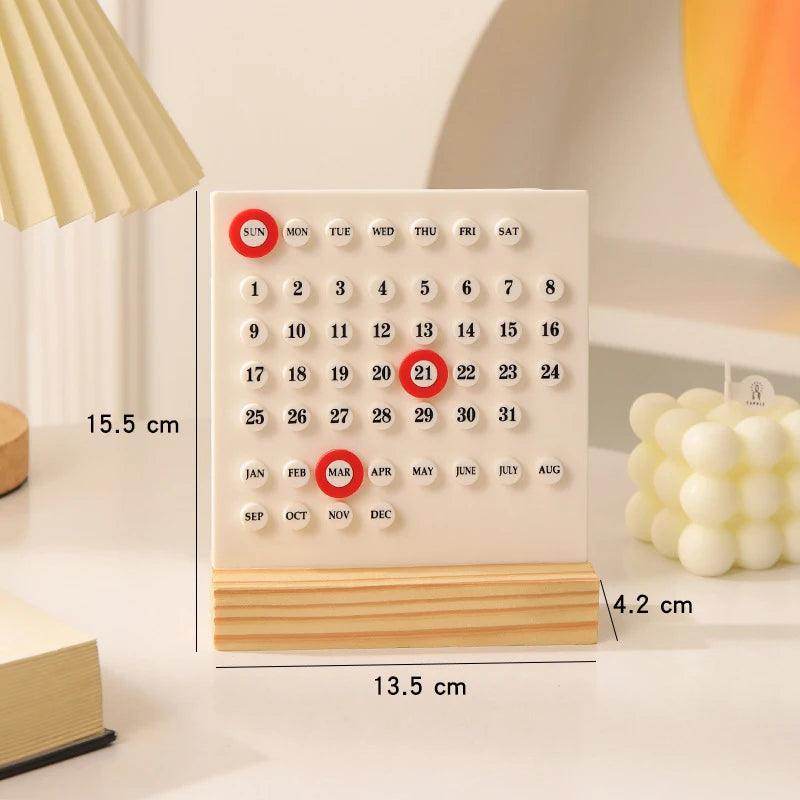 Wooden Perpetual Desk Calendar - My Store
