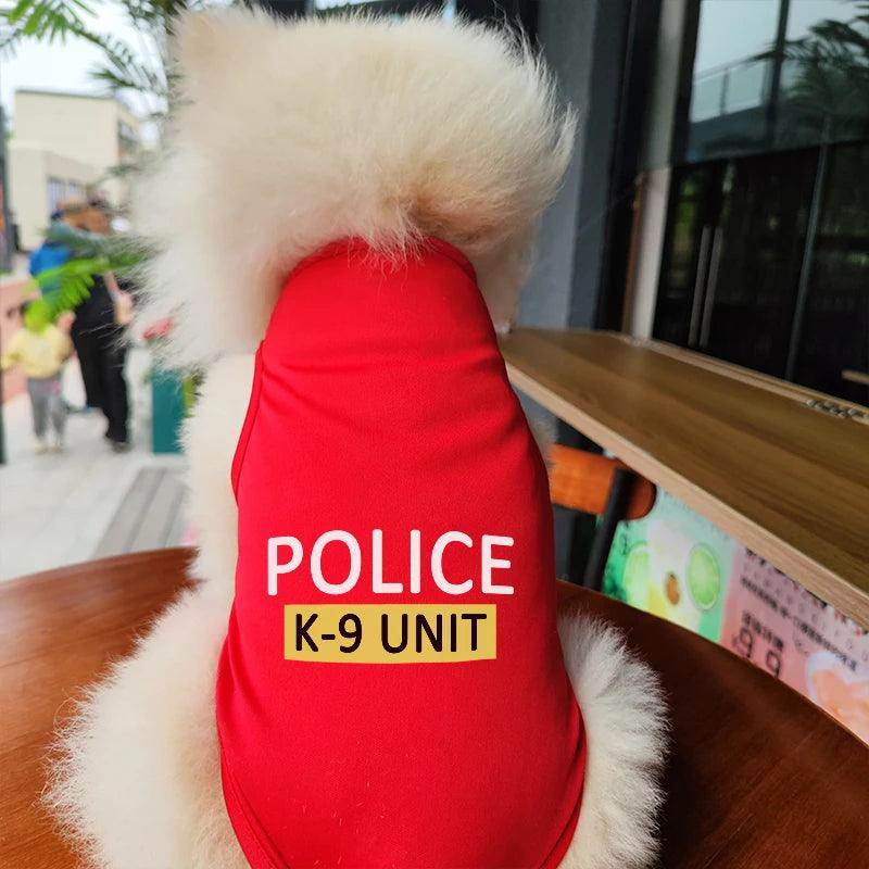Pet Cats Dogs Cartoon POLICE Print Vest Cats and Dogs Spring Summer Breathable Comfortable For Small and Medium Dog - My Store