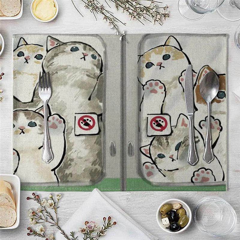Cat Cartoon Animal Placemat - My Store