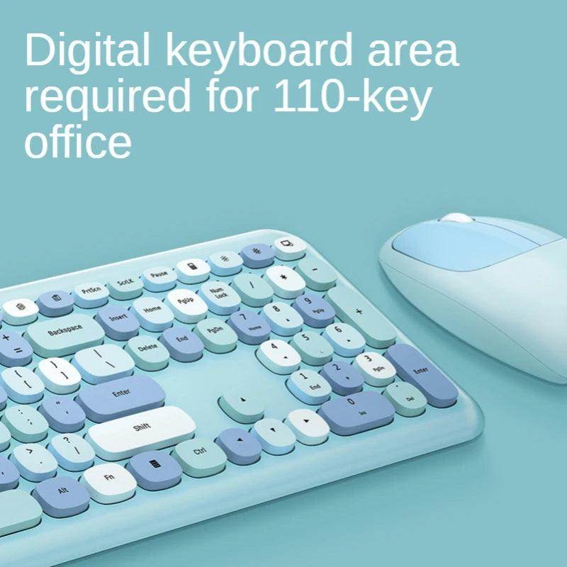 Small Fresh Macaron Color Wireless Keyboard and Mouse Set - My Store