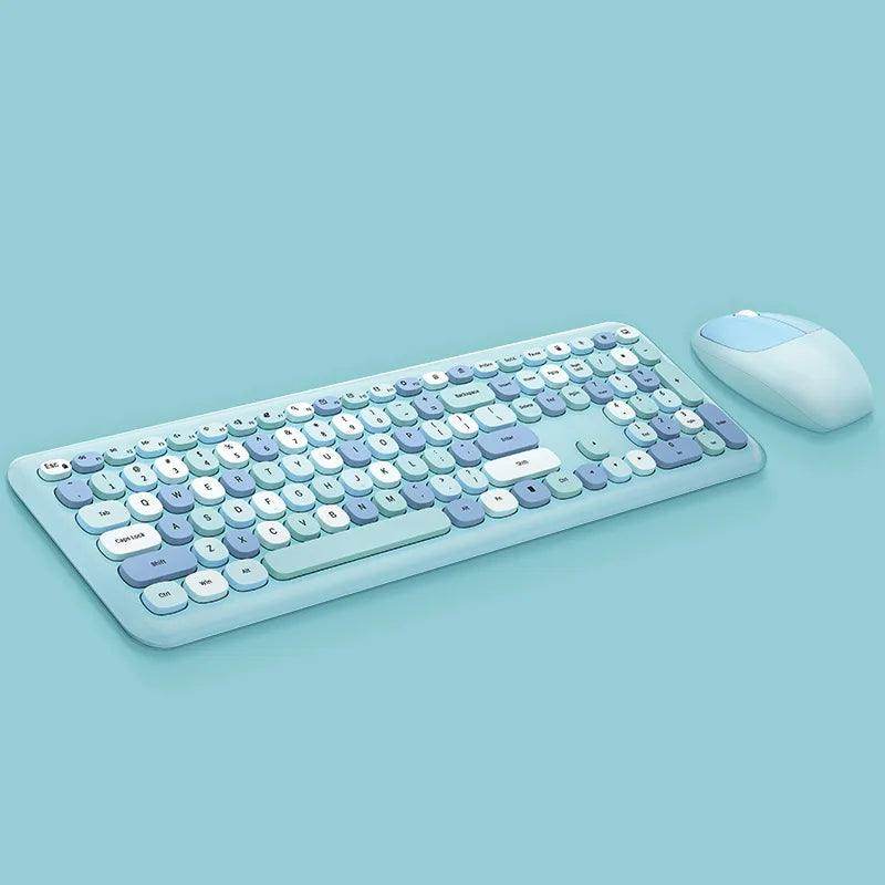 Small Fresh Macaron Color Wireless Keyboard and Mouse Set - My Store