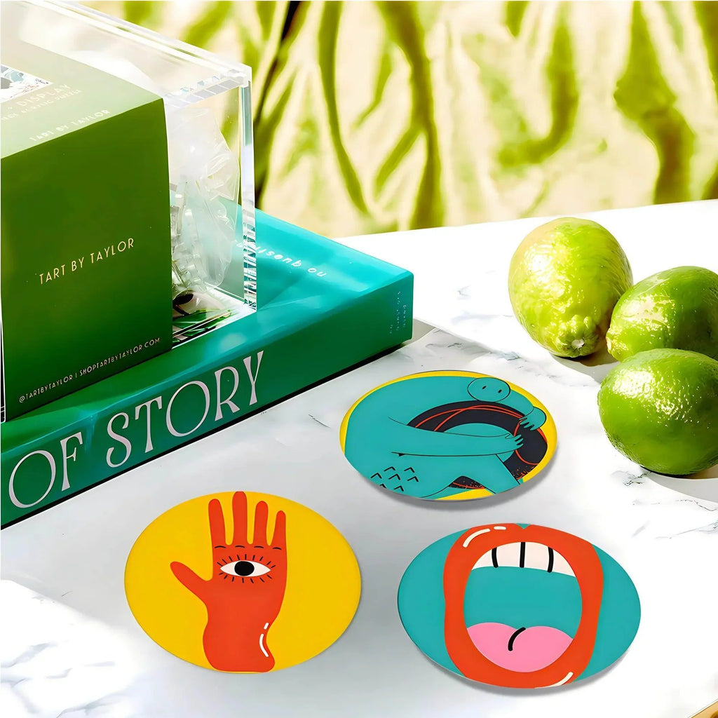 6Pcs Picasso Style Acrylic Cup Mats - My Store