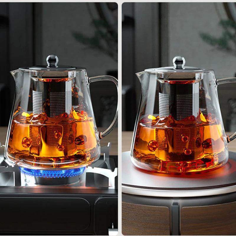 Heat Resistant Glass Teapot with Tea Strainer Infuser - My Store
