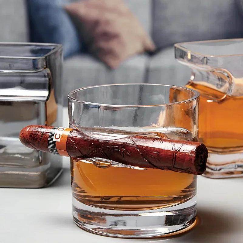 Creative Luxury Whiskey Glass with Cigar Rest - My Store