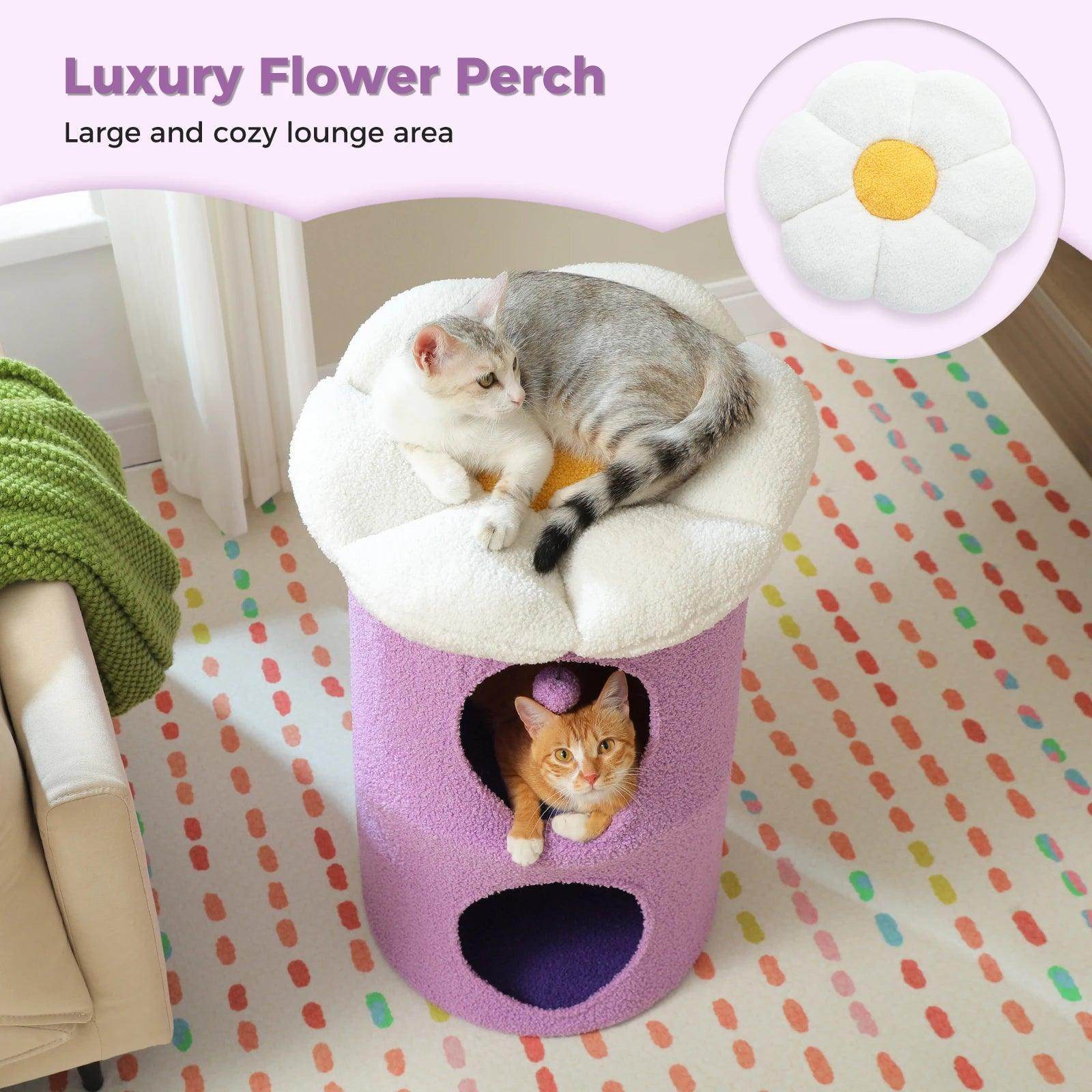 Flower Cat Bed House Indoor Double-Deck Cat Condo - My Store