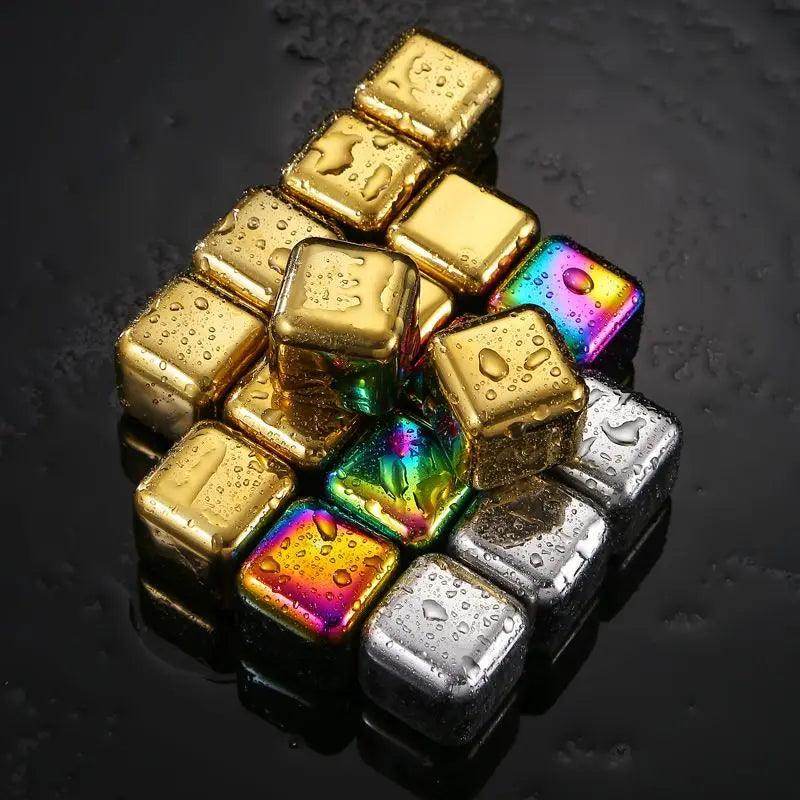 Gold Stainless Steel Ice Cubes - My Store