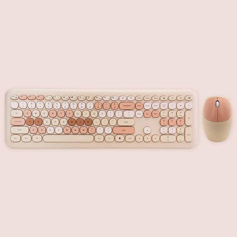Small Fresh Macaron Color Wireless Keyboard and Mouse Set - My Store