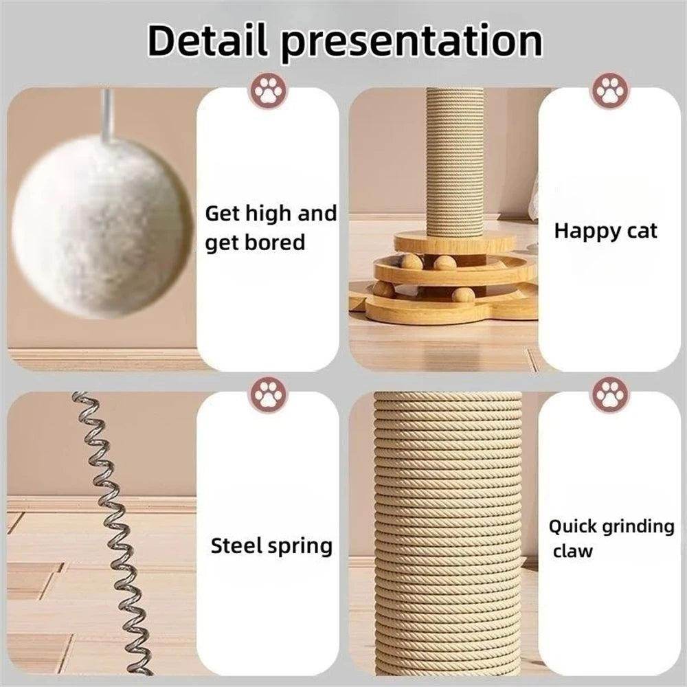 Wooden Cat Turntable & Sisal Scratching Post - My Store