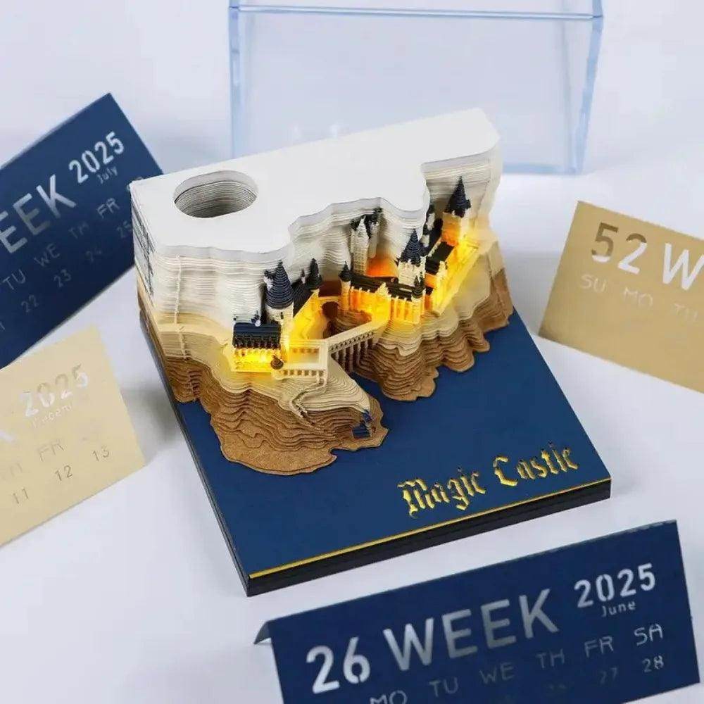 Mystical 3D Desk Calendar Pop-Up Castle - My Store
