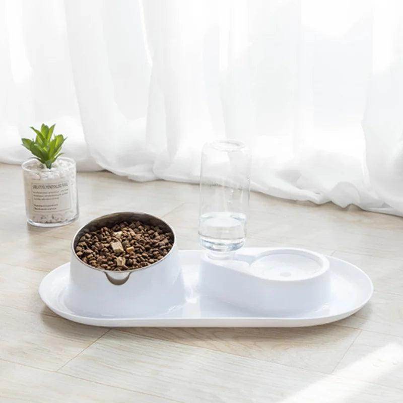 Pet Dual Bowl Dog and Cat Automatic Feeding and Water Dispenser - My Store