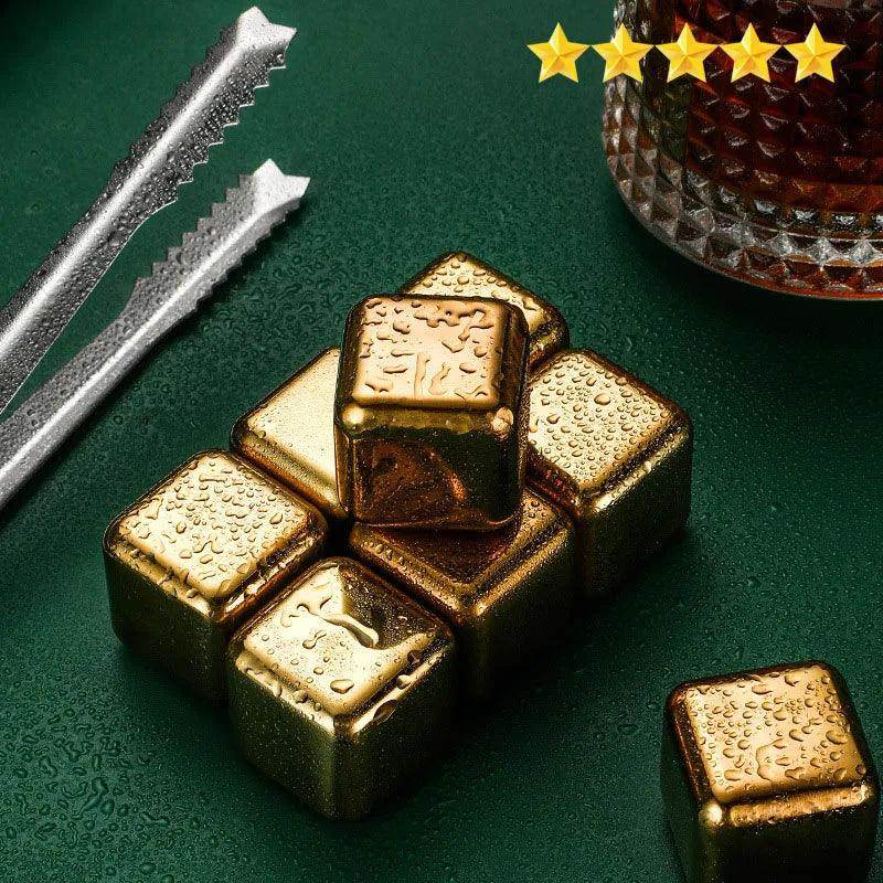 Gold Stainless Steel Ice Cubes - My Store