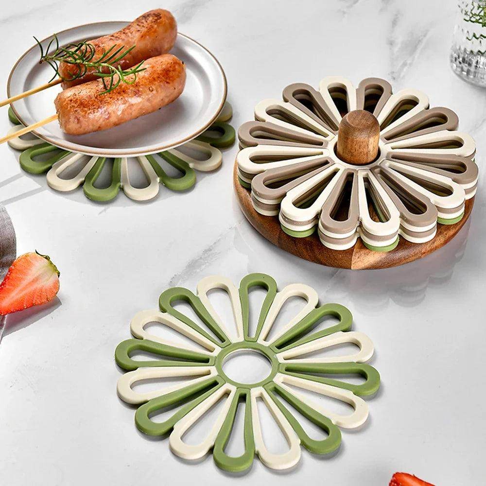 6Pcs Nordic Silicone Flower Placemats - My Store