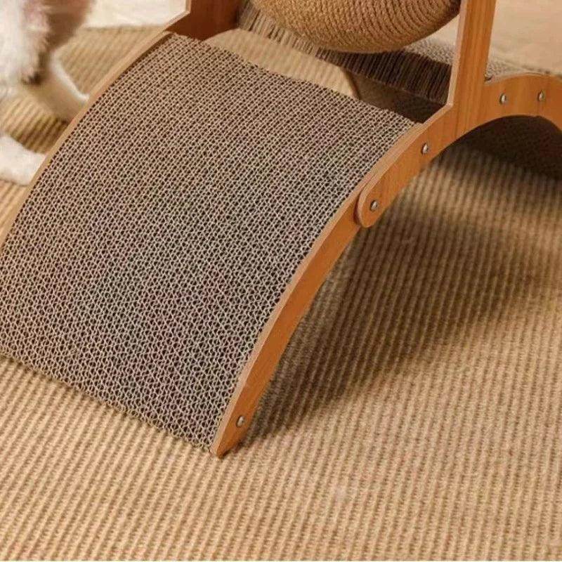 2-in-1 Cat Scratching Ball Wooden Sisal Toy - My Store
