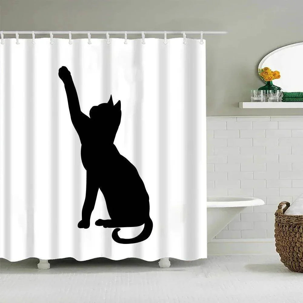 Cute Cartoon Puppy & Cat Waterproof Shower Curtain - My Store