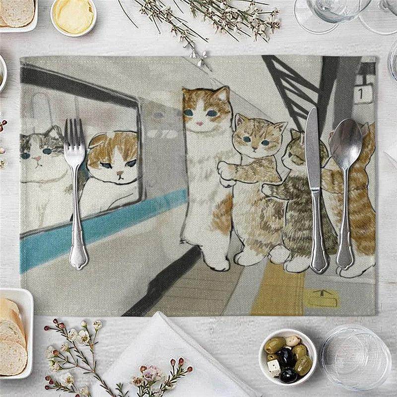Cat Cartoon Animal Placemat - My Store