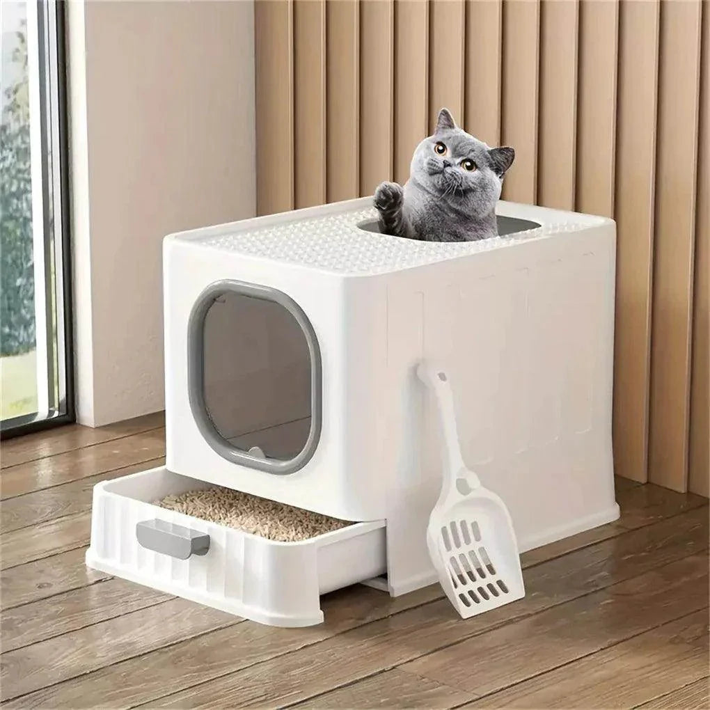 Enclosed Cat Litter Box with Pull-Out Drawer - My Store