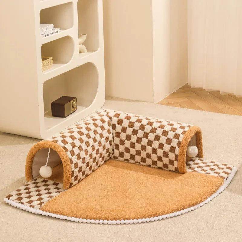 Cat Tunnel Bed with Play Ball - 2-in-1 Cat Bed and Tunnel for Small Pets - My Store