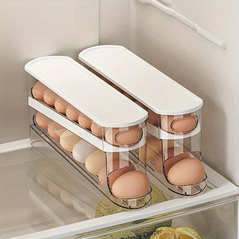 Rolling Egg Storage Box - Space-Saving Refrigerator Organizer - My Store
