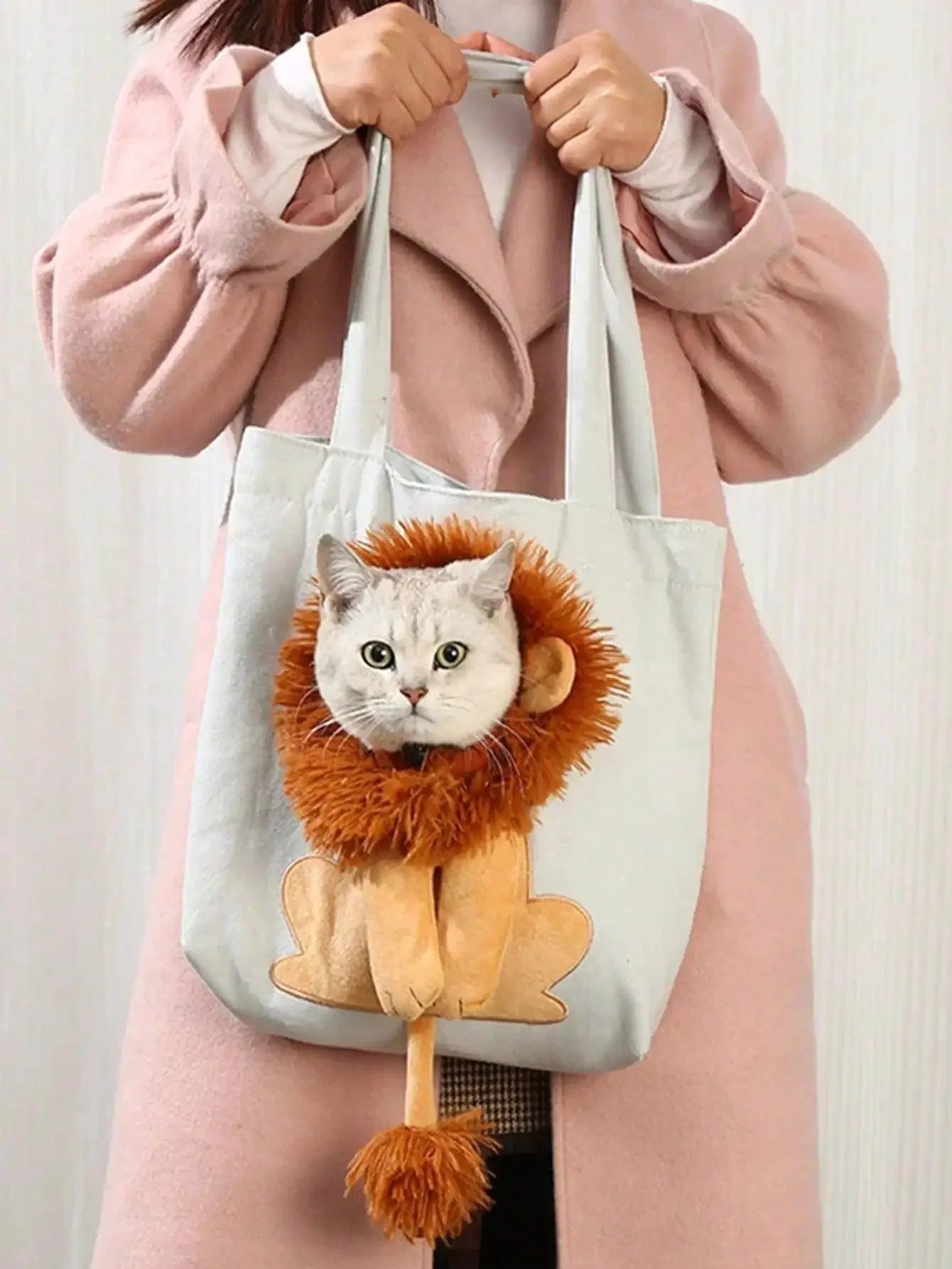 Lion-Shaped Canvas Pet Shoulder Bag - My Store